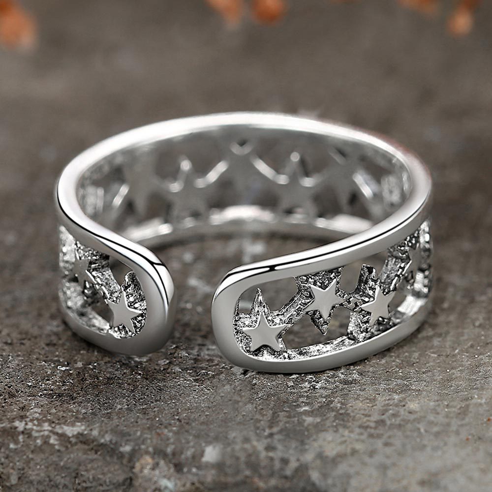 Nhẫn Đôi Màu Đen Bạc Thái Cổ Điển Tùy Chỉnh Thời Trang Thái Lan Dành Cho Nữ Cincin-S1