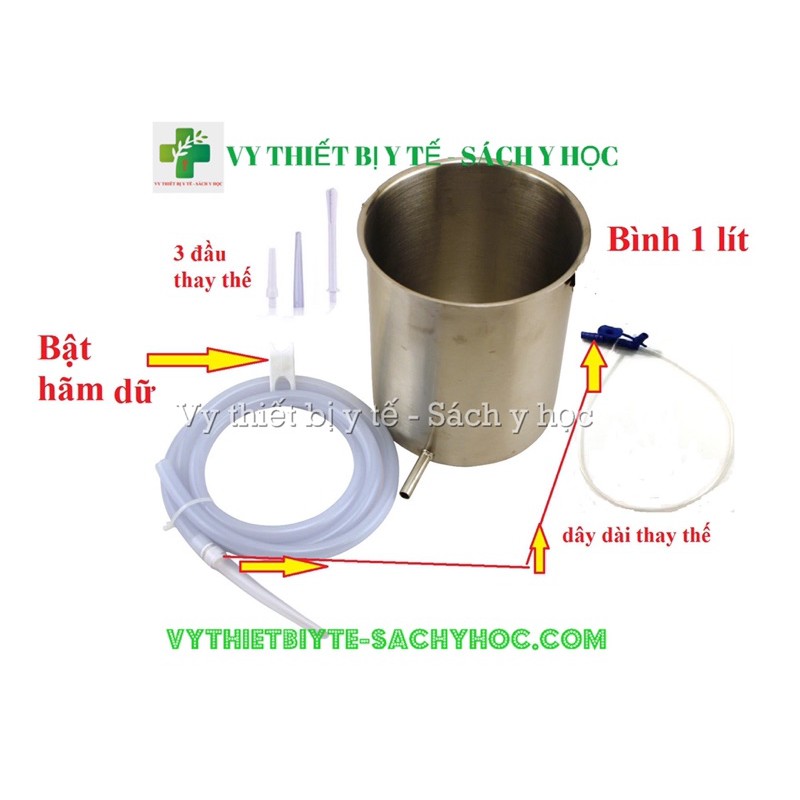 Bốc thụt thông minh 1L ( Bộ dụng cụ thải độc đại tràng )  Bộ dụng cụ thải độc đại tràng (Coffee Enema Bucket)