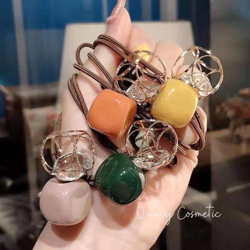 Dây Buộc Tóc, Thun Cột Tóc Scrunchies Xinh Xắn Phong Cách Hàn Quốc Dành Cho Nữ Quincy Cosmetic