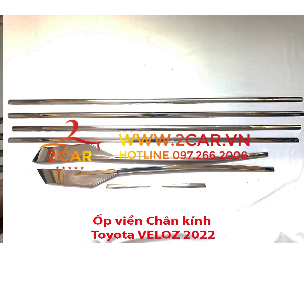 Nẹp viền chân kính, cong kính xe Toyota VELOZ 2022 2023 Hàng inox cao cấp