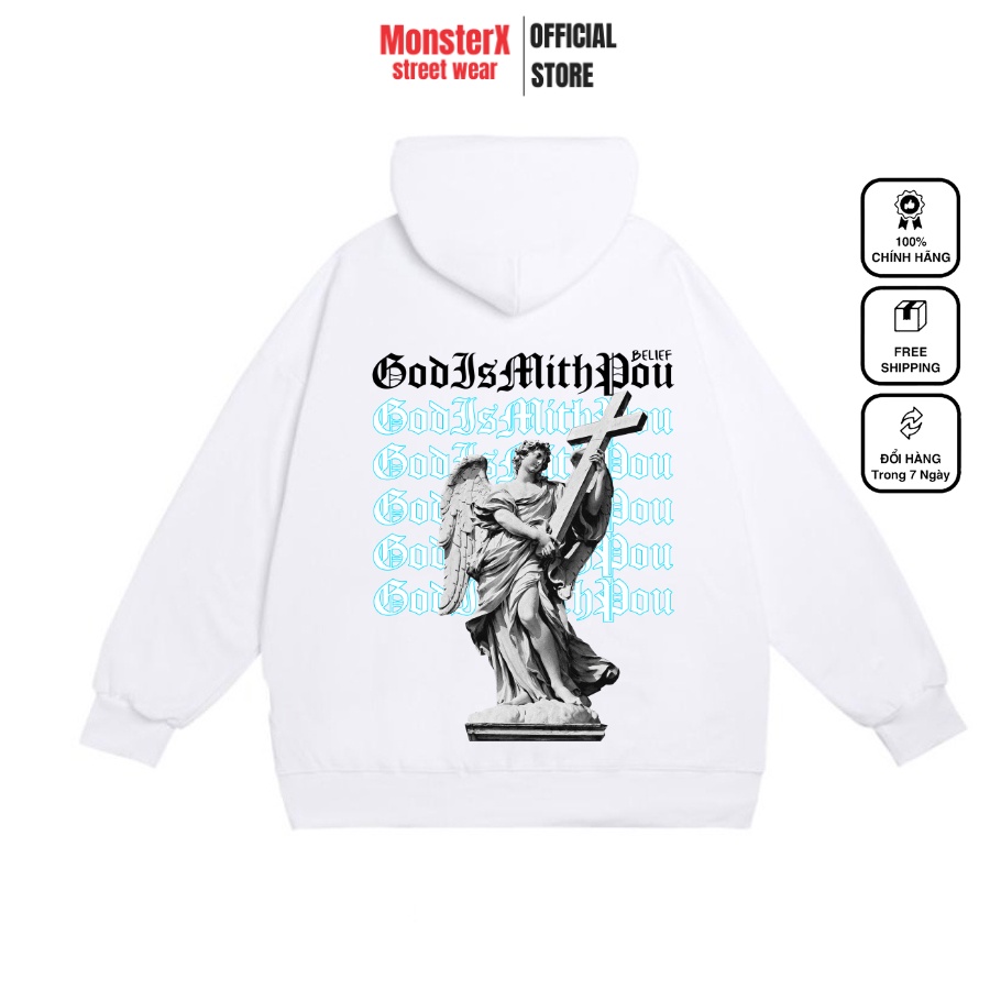 Áo hoodie nỉ bông Monster X Street Chúa GWY nam nữ form rộng thu đông Local Brand