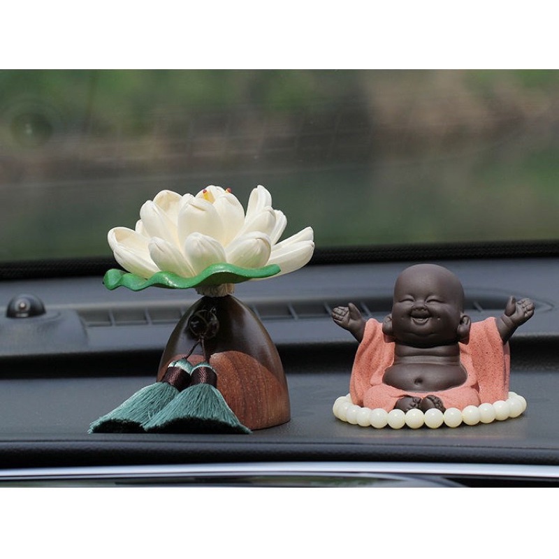 Set TƯỢNG PHẬT MỘC TÂM AN TRANG TRÍ XE HƠI CAO CẤP