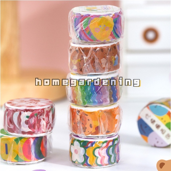 Cuộn 100 Băng Keo Họa Tiết Hoạt Hình Dễ Thương Dùng Trang Trí Thủ Công