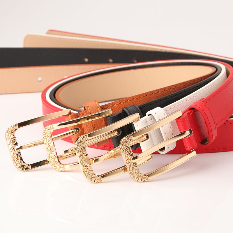 Thắt Lưng Khóa Kim Loại Khắc Họa Tiết Thời Trang Cho Nữ