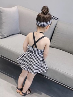 Váy kẻ thô 2 dây bé gái ..