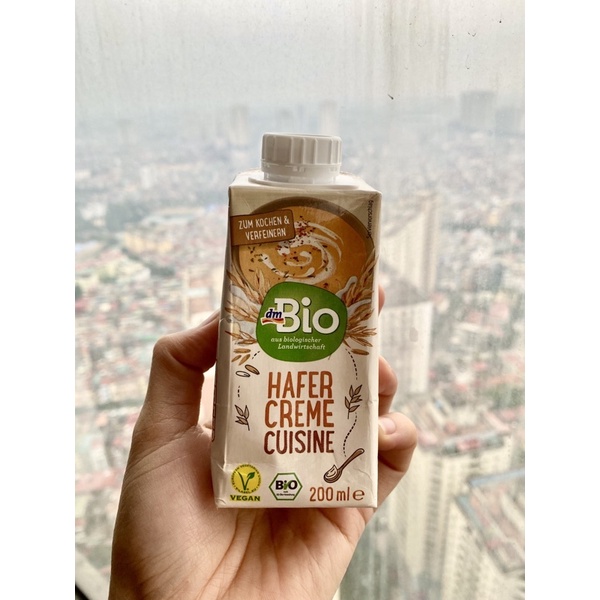 [ĐỨC] Kem tươi yến mạch hữu cơ Bio DM Hafer Cream Cusine 200ml, phù hợp cho bé dị ứng đạm sữa bò