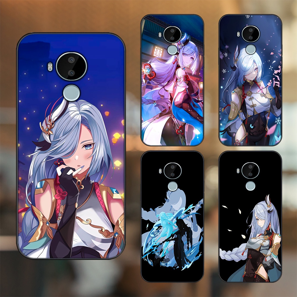 Ốp lưng Nokia C30 viền đen in hình Shenhe Genshin Impact
