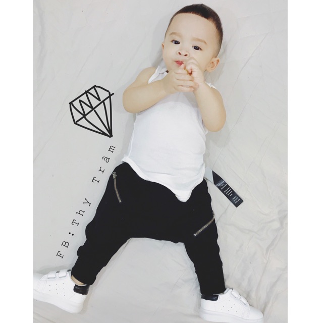 Quần Harem 2 túi khoá phong cách Hiphop bé trai