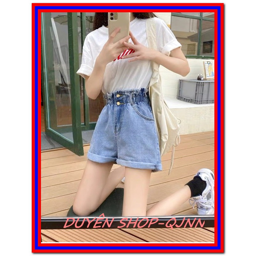 QUẦN short nữ LƯNG THUN HAI CÚC siêu xịn màu xanh nhạt -16
