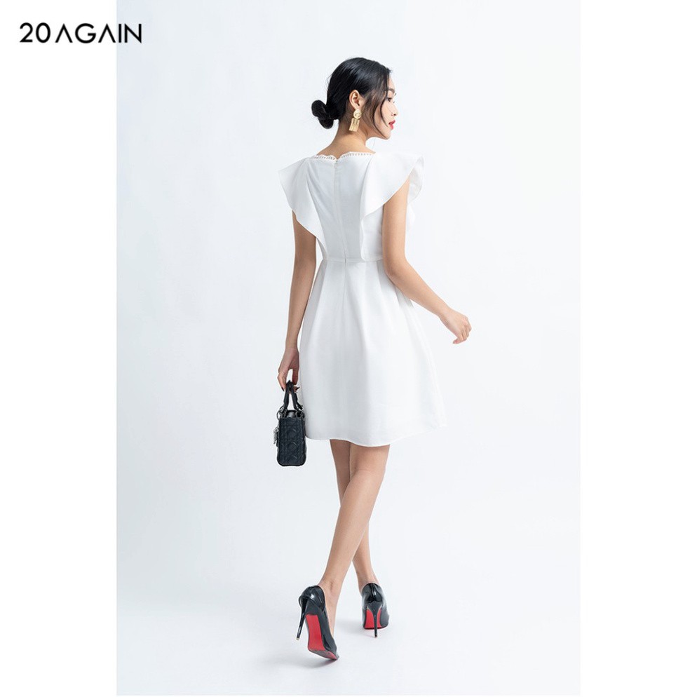 Đầm váy nữ công sở 20AGAIN đủ màu, đủ size, dáng xòe bèo vai DEA1092