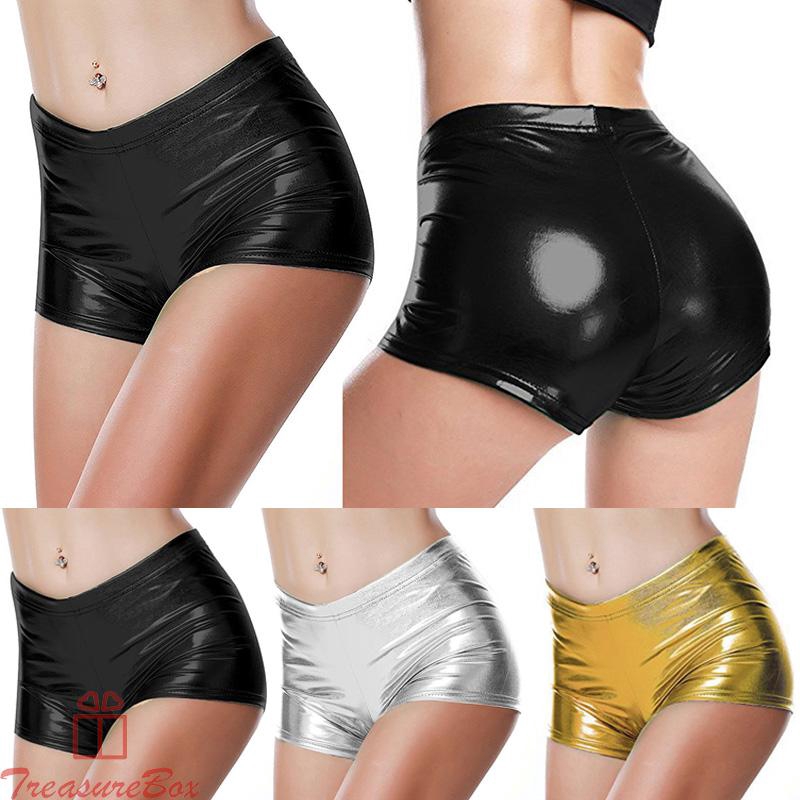 Women Ladies Shorts Clubwear Party Pants Costume Mini Tight Solid Wet look Low waist Women Ladies Sexy Bottoms | BigBuy360 - bigbuy360.vn