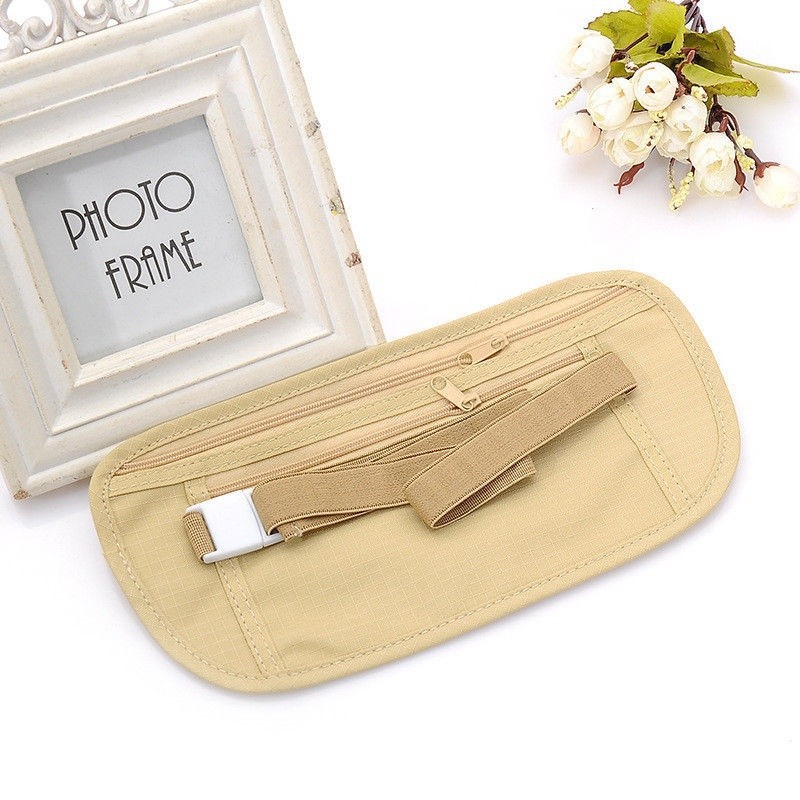 ☛☏❤New Travel Waist Pouch for Passport Money Belt Bag Hidden Security Wallet Black Khaki