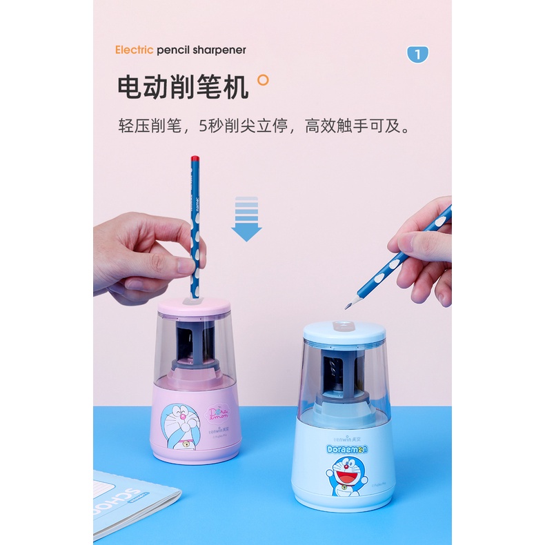 A8094 Bộ Bút Chì Điện Tử Thiết Kế Hình Doraemon Dễ Thương Dùng Làm Quà Tặng