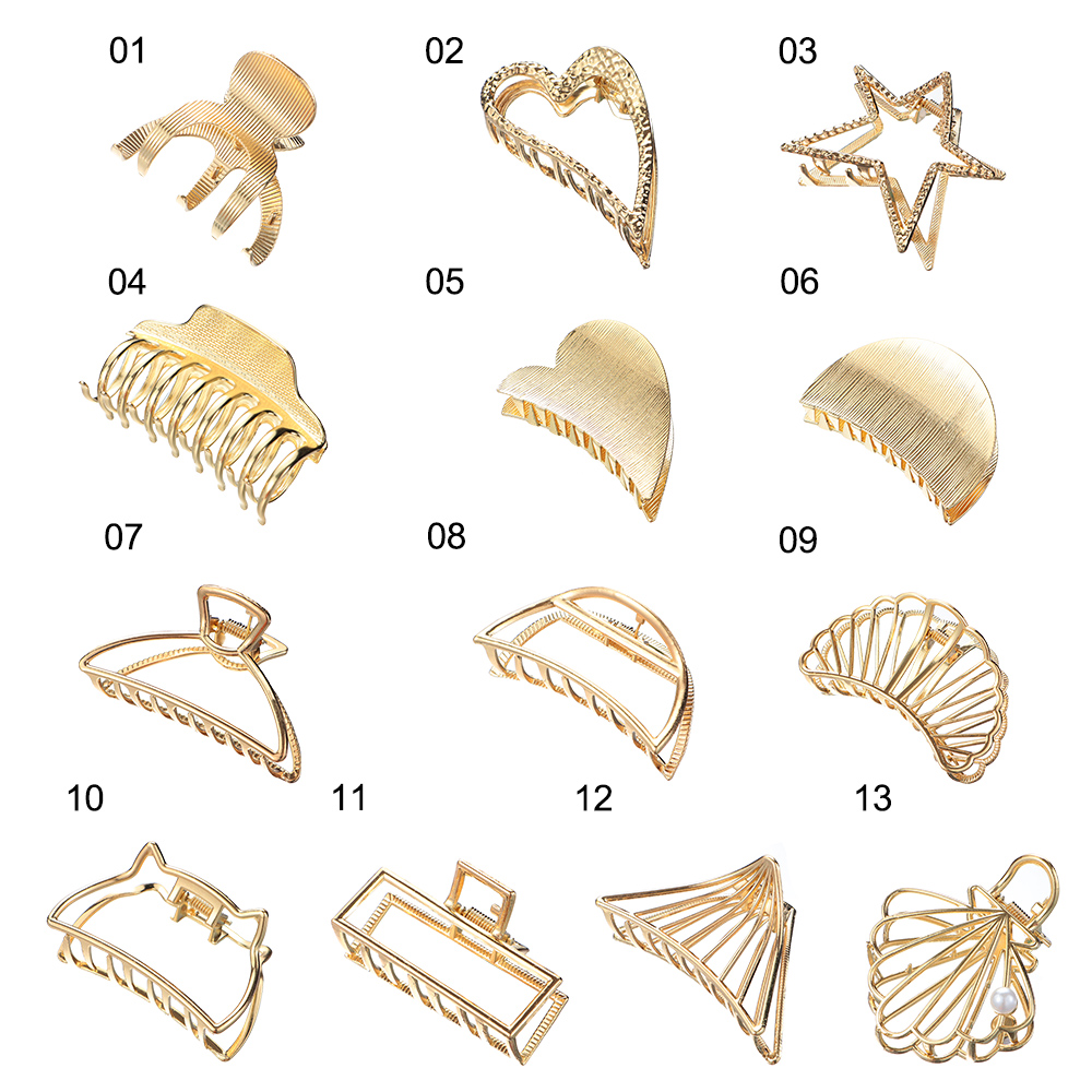 Kẹp Tóc Kim Loại Kiểu Dáng Hình Học Đơn Giản Thời Trang Cho Nữ