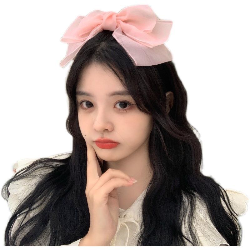 Kẹp Tóc Hình Nơ Lưng Màu Hồng Hoa Anh Đào Hàn Quốc Cho Nữ