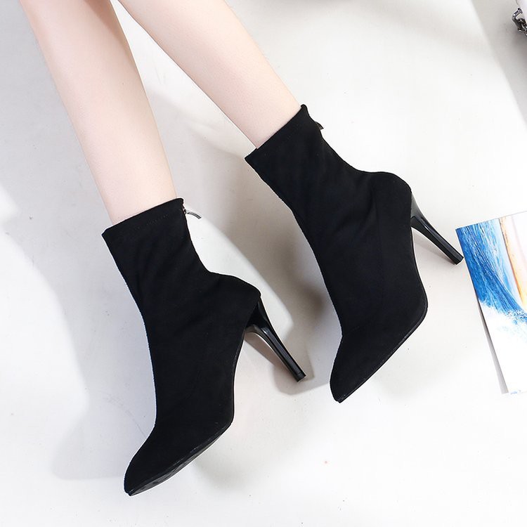 Boots Nữ Freeship Bốt nữ gót nhọn chất da lộn