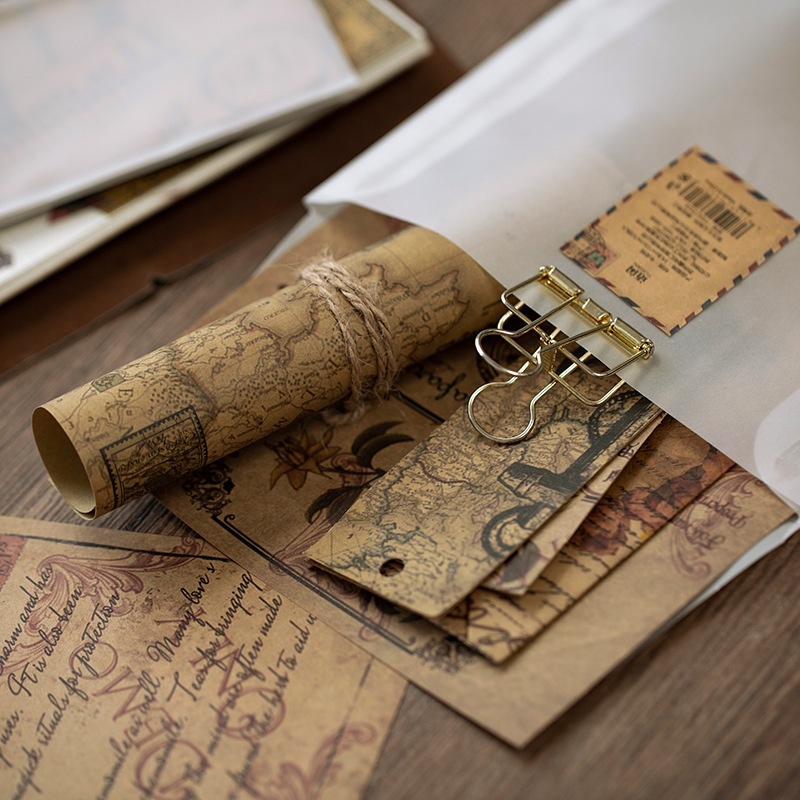 Giấy nền trang trí sổ vintage kraft set 10 tờ HD247-K81DIY Crafts, Scrapbook, Journal, Diary, Planner, Wal Seal Ect