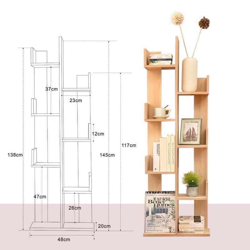 ⛔MIỄN PHÍ VẬN CHUYỂN⛔Kệ Sách Hình Cây Nhiều Tầng Đa Năng Gỗ MDF Nhập Khẩu