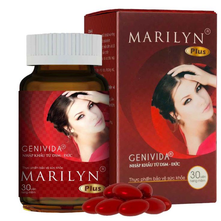 Viên Uống Marilyn Plus hỗ trợ cải thiệm, giảm các biểu hiện do suy giảm nội tiết tố nữ & giảm nguy cơ lão hóa da