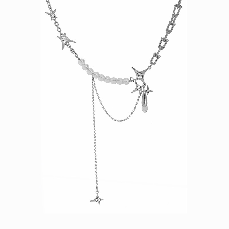 Dây chuyền chuỗi xích mặt thánh giá đính đá lấp lánh thời trang sang trọng 19A1293