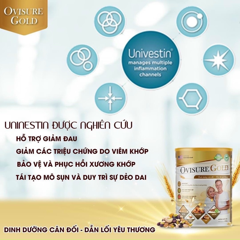 Sữa hạt xương khớp cao cấp Ovisure Gold lon 650g chính hãng