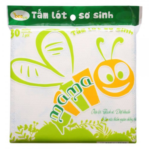 Tấm Lót Phân Xu Sơ Sinh Cao Cấp Mama 30 tờ/túi