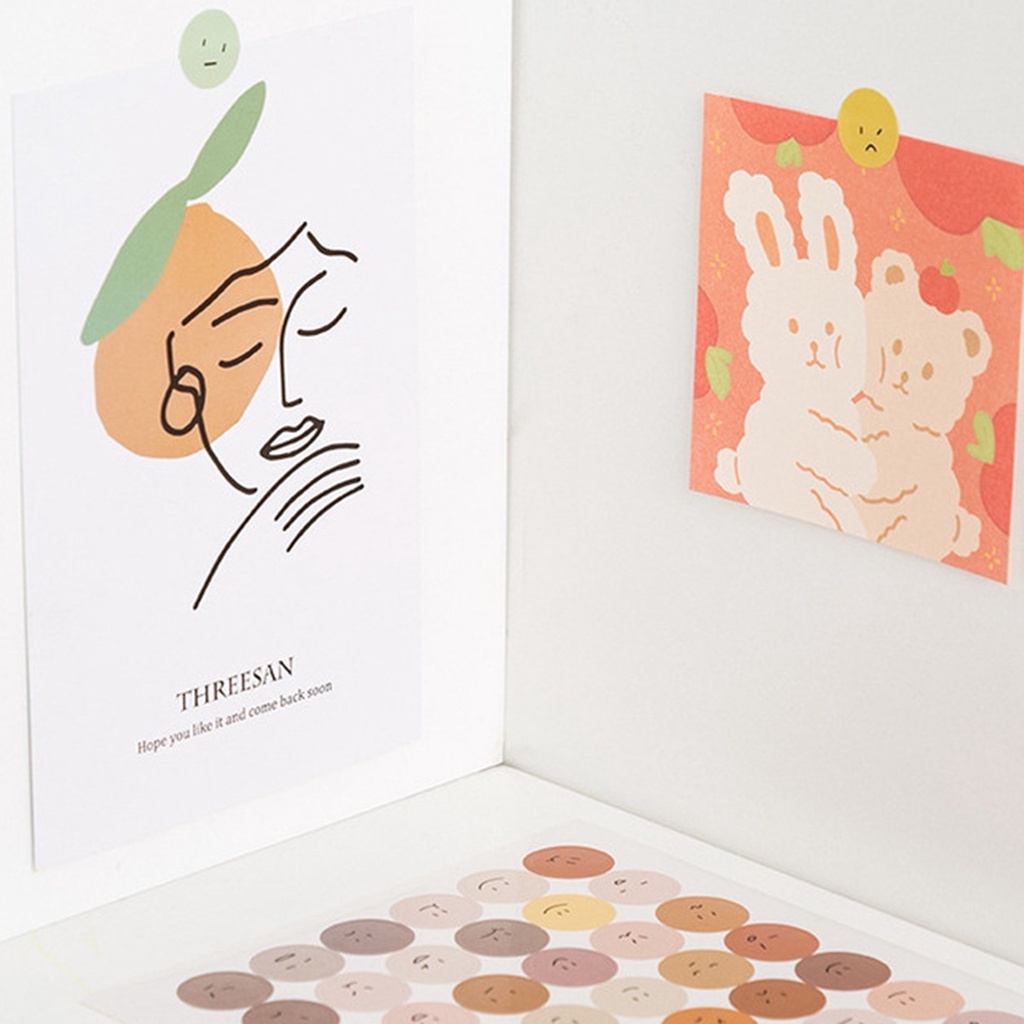 Nhãn dán Sticker hình mặt cười dễ thương để trang trí bảng kế hoạch sổ tay đồ dùng học tập