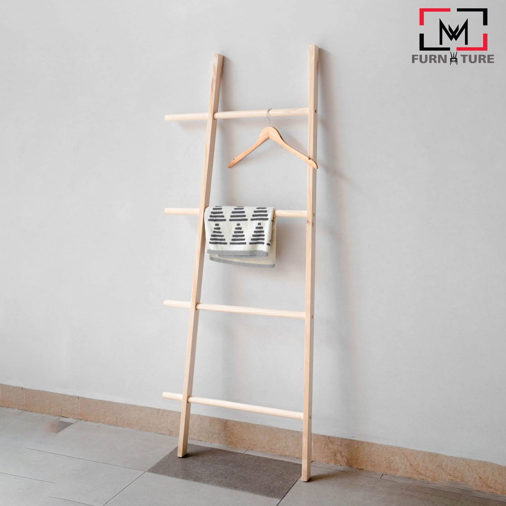 Thang gỗ trang trí phong cách hàn quốc B Towel Ladder - thương hiệu MW FURNITURE - Nội thất trang trí