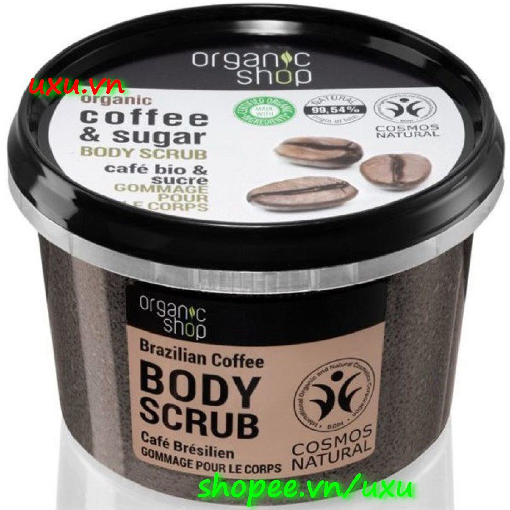 Tẩy Tế Bào Chết Toàn Thân Organic Shop Organic Coffee &amp; Sugar Body Scrub 250ml (Cafe)