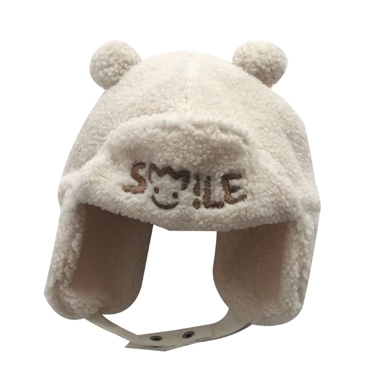 Nón Beanie Vải Cotton Mềm Dày Dặn Giữ Ấm Mùa Đông Cho Bé
