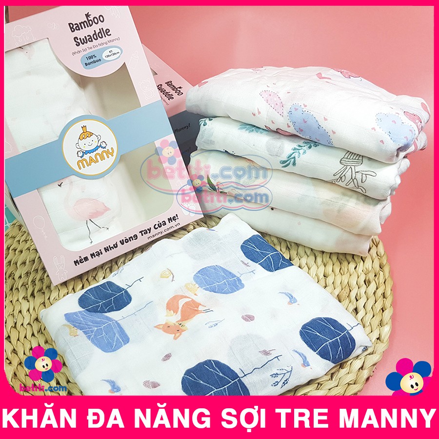 [Bán Lẻ 1 Chiếc] Khăn Manny Sợi Tre Mềm Mại - Bao Bì Mới - BTT00081