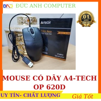 Chuột máy tính có dây giá rẻ, Siêu Trâu, chuột quang A4-Tech OP-620D Bảo Hành 12 Tháng- HÀNG CÔNG TY