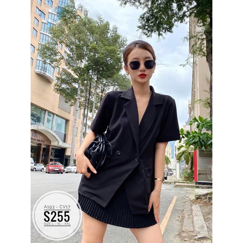 (Có Ảnh Thật ) BIGSIZE Set áo cổ vest blazer S255 (có bán lẻ áo cổ vest A193 + Chân váy dập li nhí CV17) Blazer | BigBuy360 - bigbuy360.vn