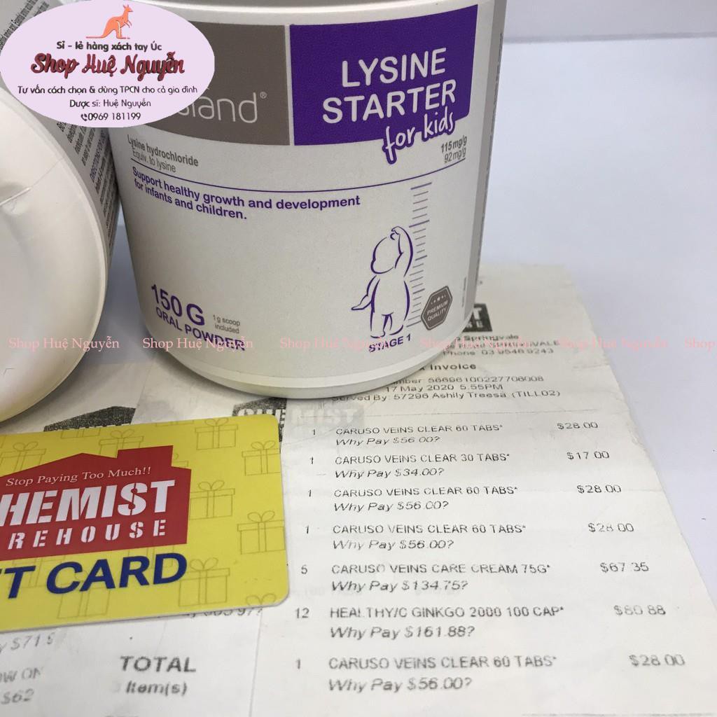 Bột Lysine tăng chiều cao Bioisland 150g (có tem chemist)