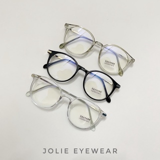 Kính gọng tròn basic nhựa phối kim loại 2054 Jolie eyewear chống ánh sáng xanh, UV400