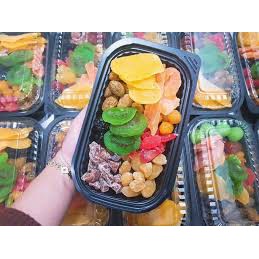 [50 bộ] Khay nhựa đế đen nắp trong đựng sushi, mì xào, sầu riêng, trái cây..( khay HT17) !! | BigBuy360 - bigbuy360.vn