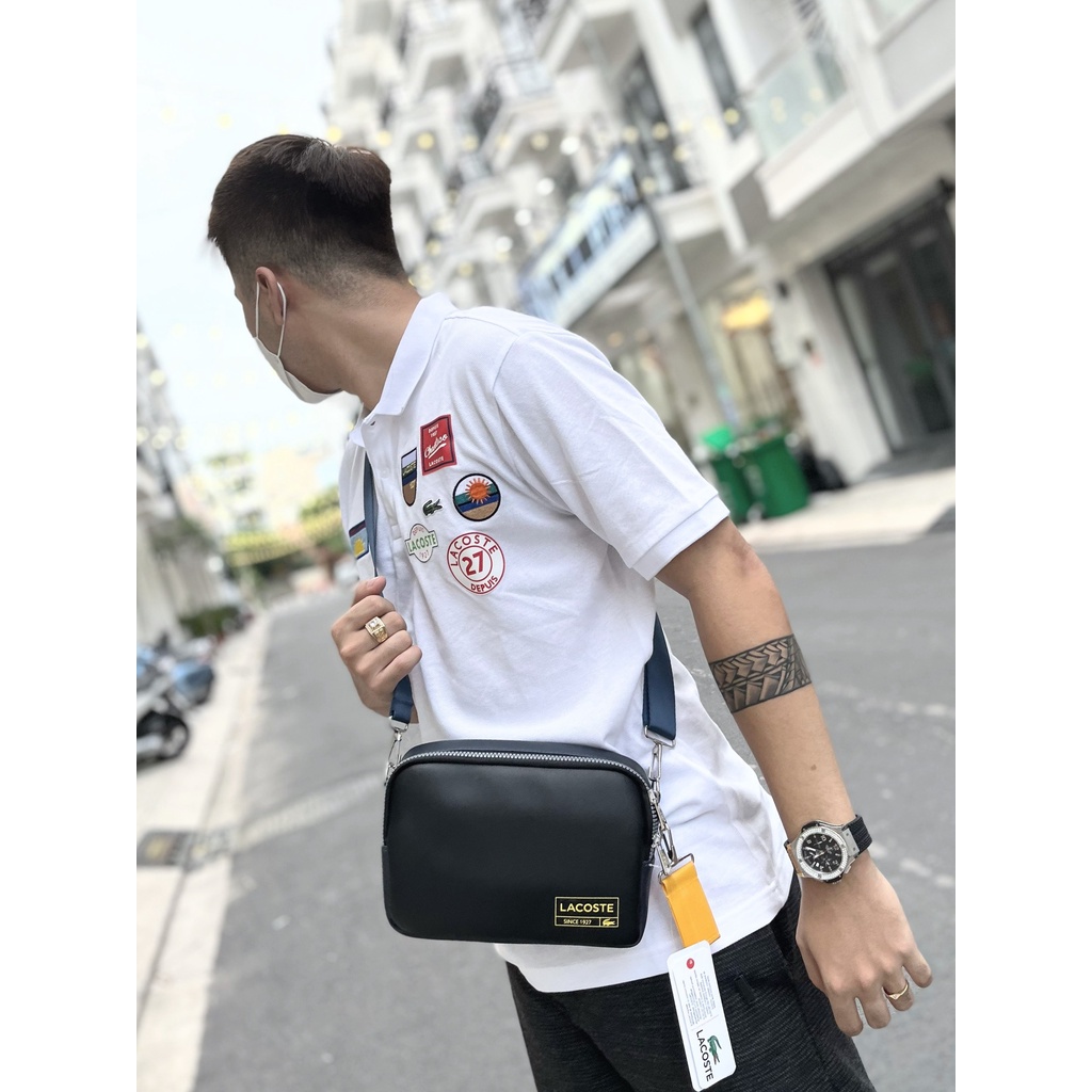 Túi đeo chéo Lacoste hàng xuất dư full phụ liệu hãng túi xuất NHẬT