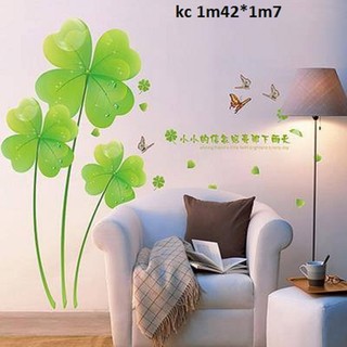 Decal dán tường hoa xanh