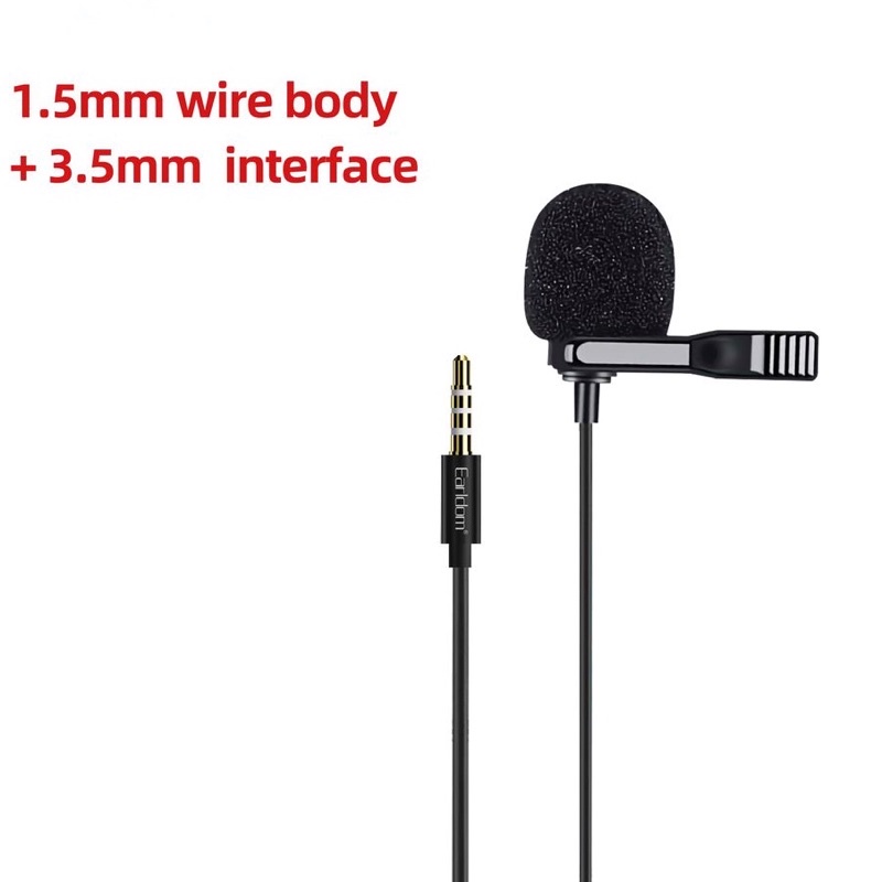 Mic thu âm cài áo, micro thu âm cài áo cho điện thoại máy tính bảng chân tròn 3.5mm tiện dụng chắc chắn thu âm rõ ràng