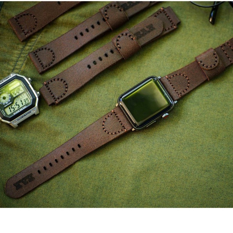 Dây đồng hồ Apple Watch , Iwatch , Iphone Watch Da Bò RAM Leather Simple Mài Nhám  Bền Đẹp