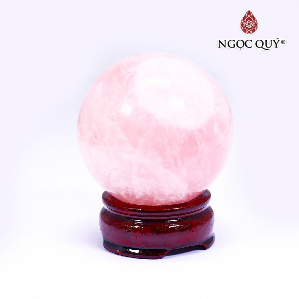 Quả cầu đá thạch anh hồng rose quartz - Ngọc Quý