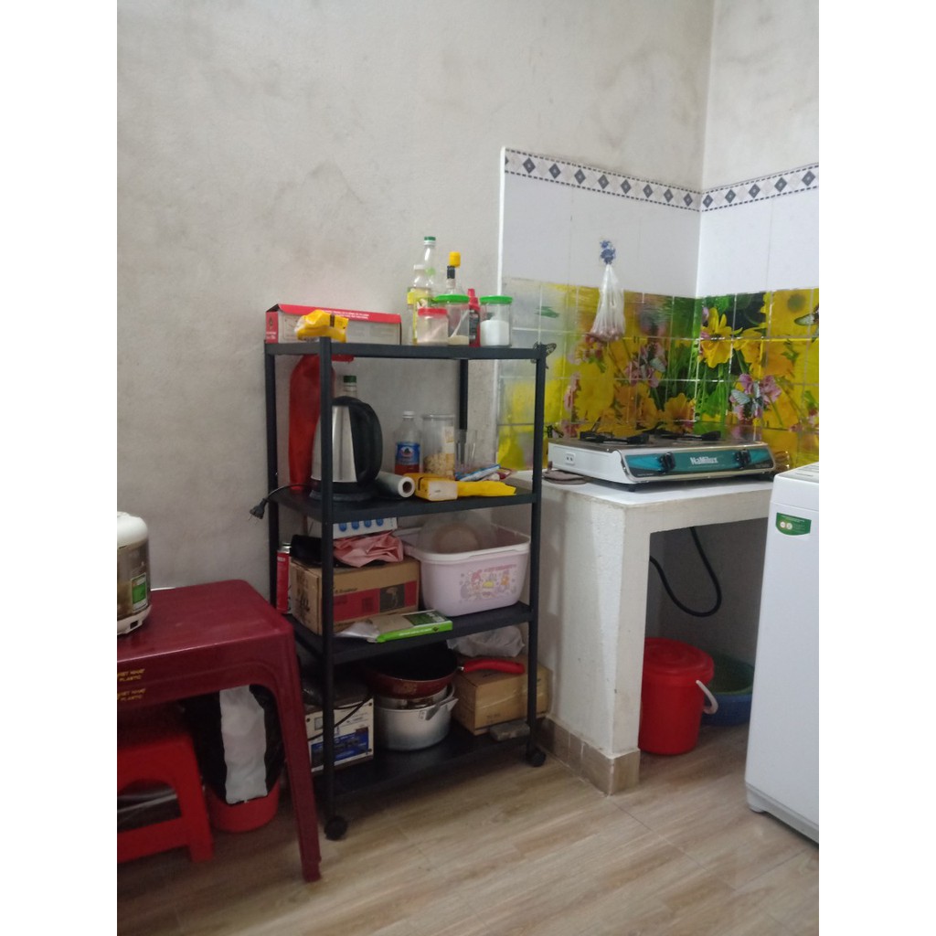 [ 𝐇𝐚̀𝐧𝐠 𝐋𝐨𝐚̣𝐢 𝟏 ] Kệ lò vi sóng INOX Đa Năng Sơn Đen Dùng Nhà Bếp, Để Đồ, Giá Tủ để đồ thông minh