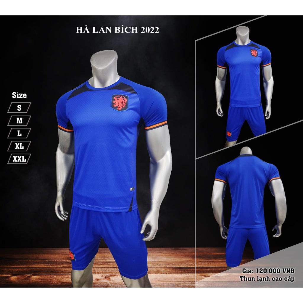 Bộ Quần Áo Đá Banh Đội Tuyển Hà Lan Logo Thêu - Thun Lạnh Cao Cấp, Không Nhăn, Không Xù Lông B25