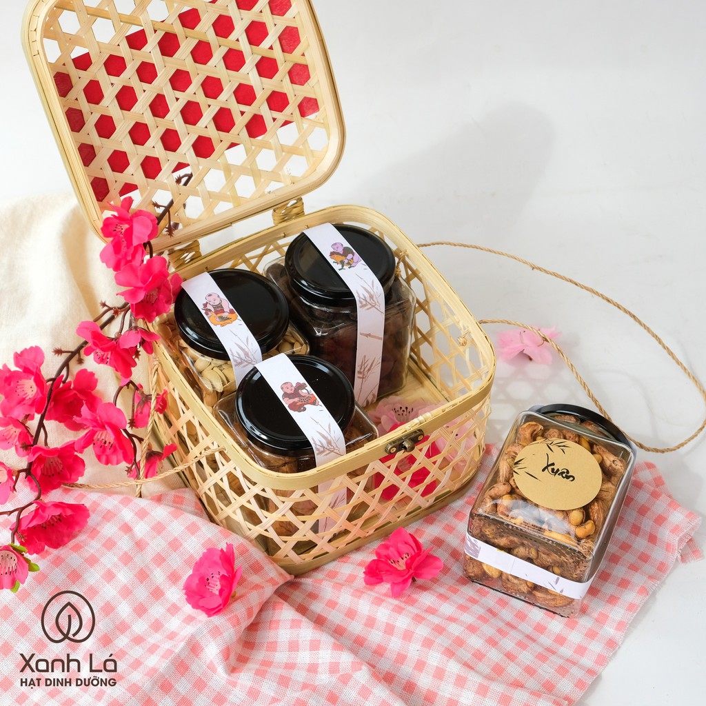 Giỏ quà Tết "Bình An" 2022 hạt dinh dưỡng cao cấp, sang trọng, tinh tế Xanh Lá | BigBuy360 - bigbuy360.vn