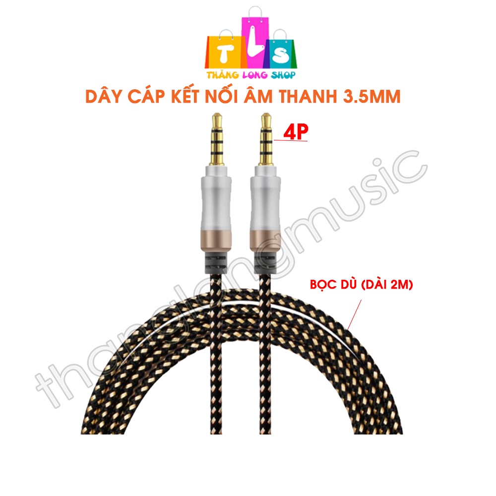 Dây Cáp Audio - Cáp kết nối âm thanh tai nghe, loa, máy tính điện thoại 2 đầu jack 3.5mm Dài 1.5M