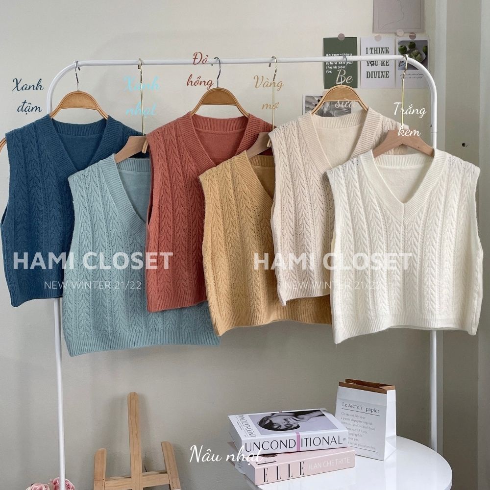 Áo gile len màu trơn họa tiết, chất mềm dáng ghile ngắn | BigBuy360 - bigbuy360.vn