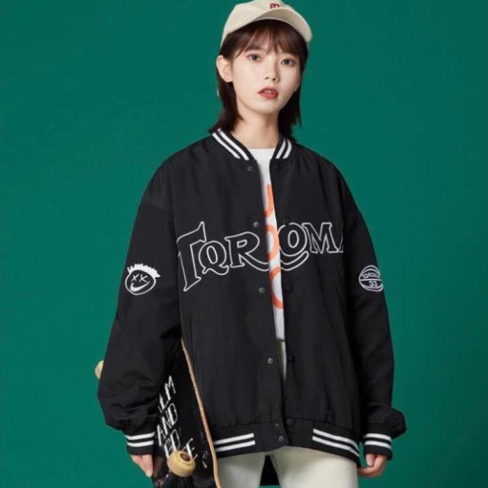 Áo khoác dù bomber unisex form rộng TORONA bóng chày nam nữ cực phẩm của năm