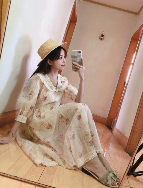 [SẴN SIZE L] VÁY VINTAGE HOA NHÍ (KÈM ẢNH THẬT) | BigBuy360 - bigbuy360.vn