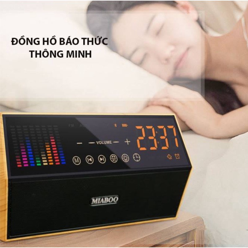 Worldmart - LOA BLUETOOTH KIÊM ĐỒNG HỒ BÁO THỨC THÔNG MINH MIABOO M18
