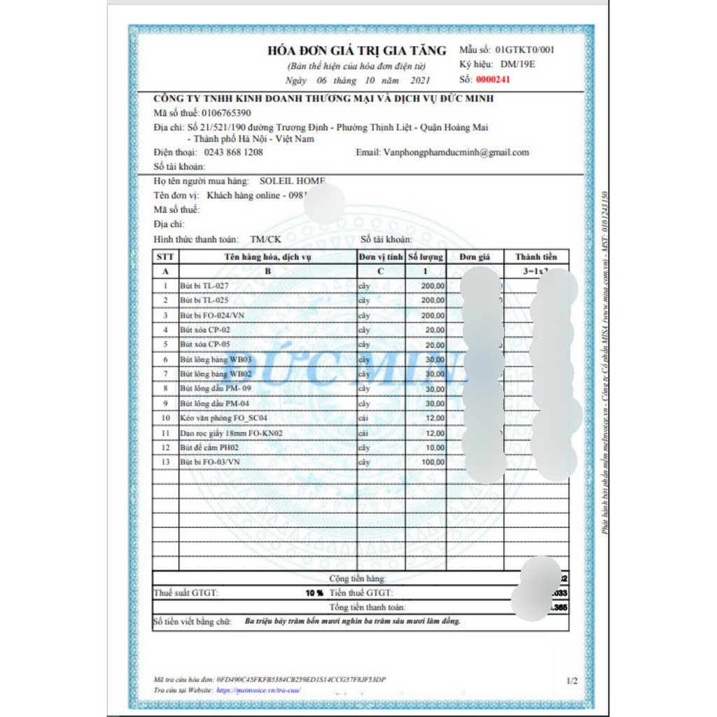 Combo 10 Bút lông dầu Thiên Long PM-09, Bút dạ dầu - Soleil Shop